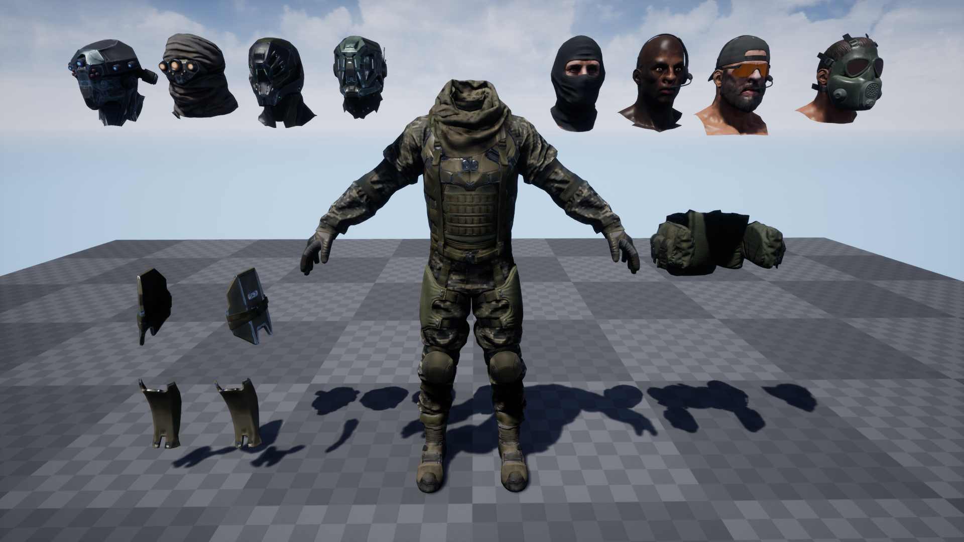 求生 生存 游戏 角色 动画 虚幻4 UE4 PBR Customized Soldier插图1