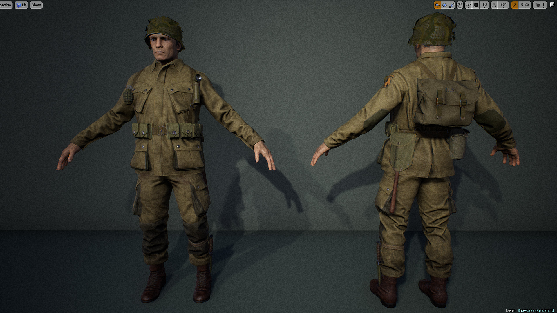 美国美利坚伞兵空降兵军队士兵角色动画 虚幻4ue4 US Paratrooper