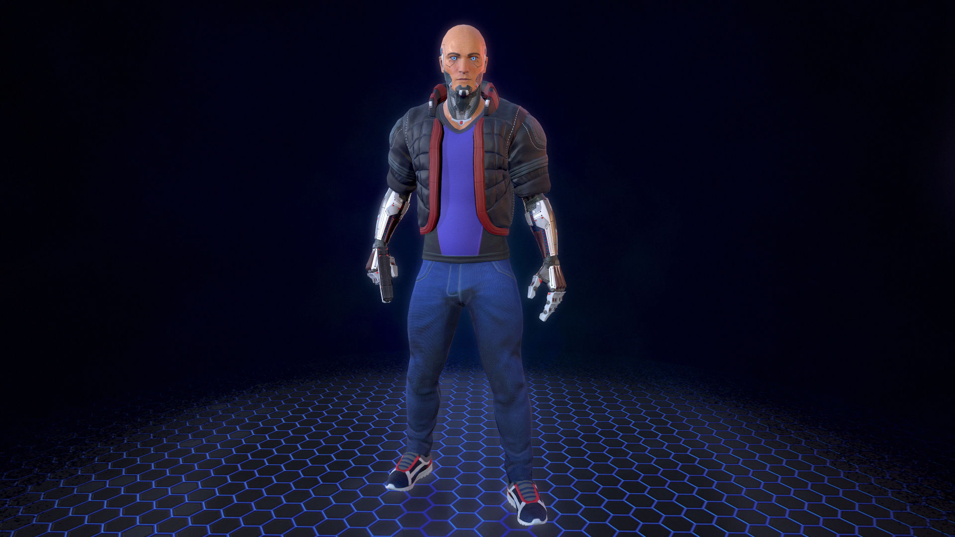 赛博朋克改造人打手角色重定向 虚幻4 ue4 Cyberpunk Character