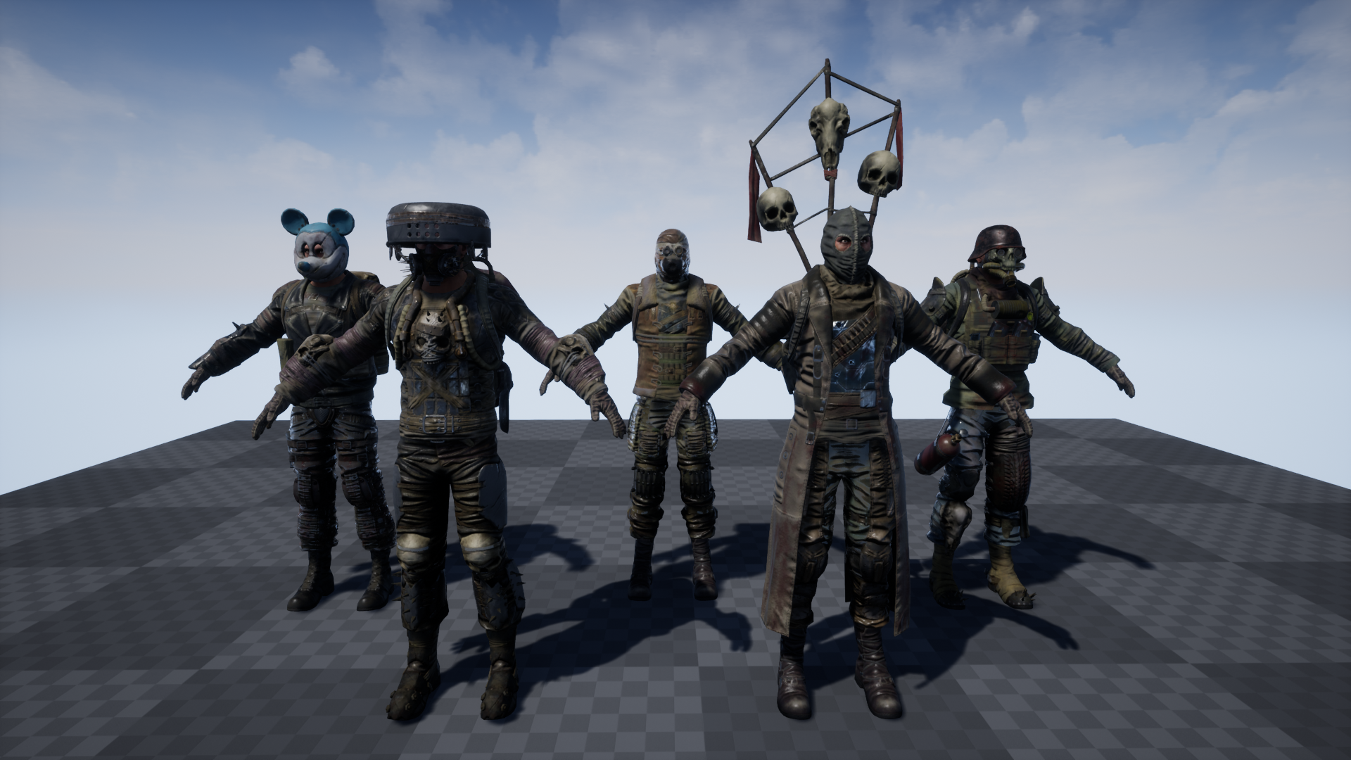 末日 角色 虚幻4 UE4 Customized Post Apocalyptic Characters插图1