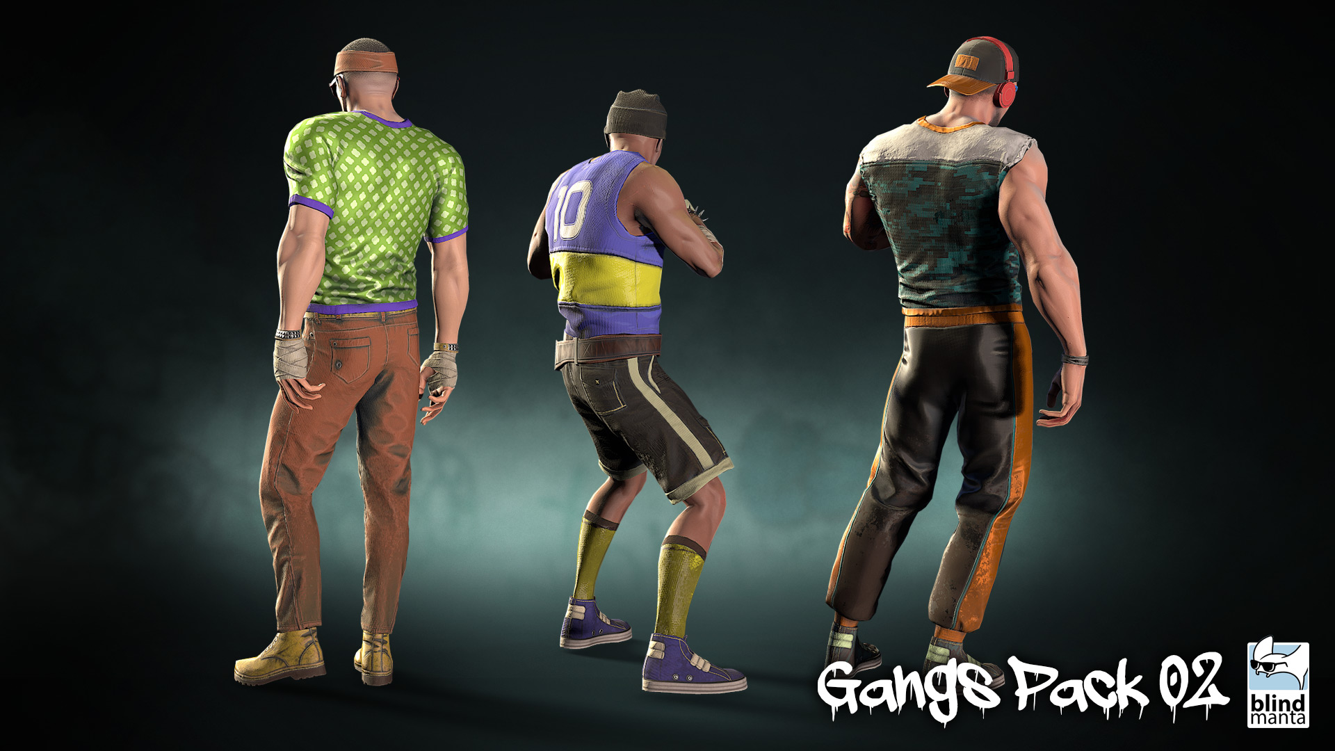 枪手 NPC 小兵 犯罪 组织 角色 动画 虚幻4 UE4 Gangs Pack 02插图1