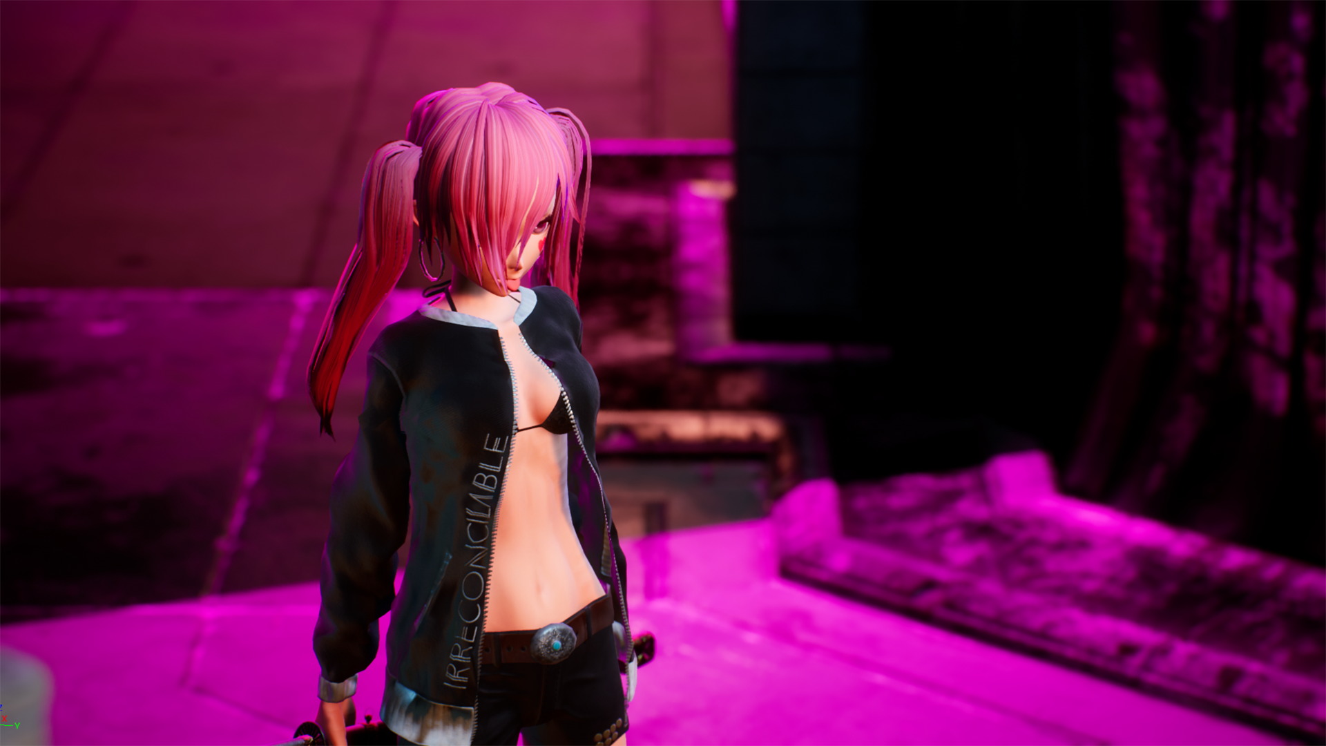 赛博朋克女孩角色含动画 虚幻4 UE4 PINK CYBER GIRL