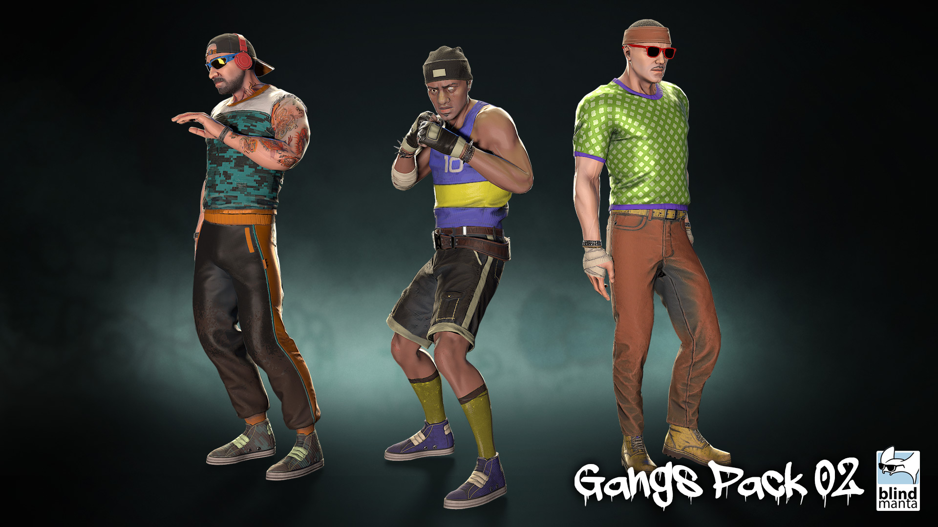 枪手 NPC 小兵 犯罪 组织 角色 动画 虚幻4 UE4 Gangs Pack 02