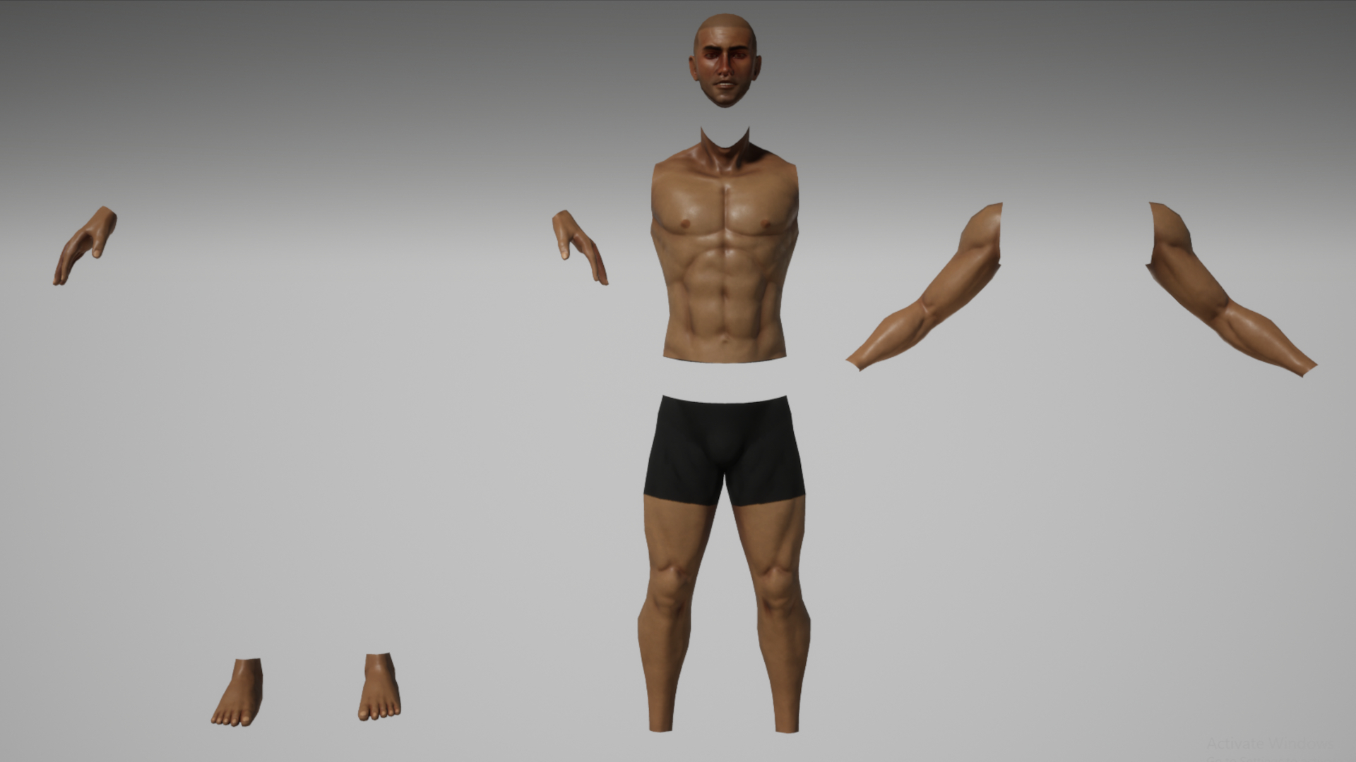 男性默认基础游戏角色重定向含表情 虚幻4 ue4 Human Base Male插图2