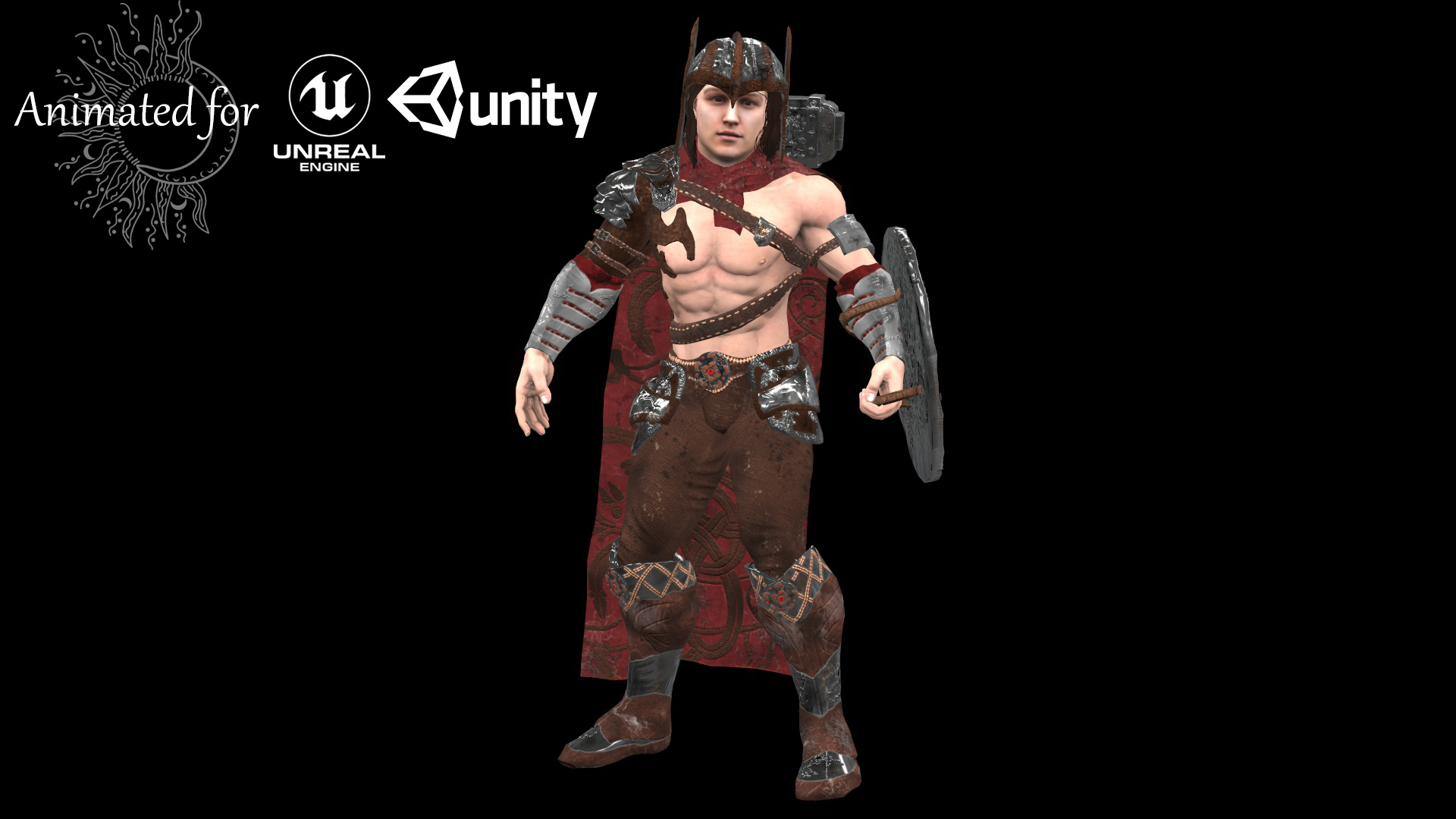 男性 战士 勇者 英雄 角色 武器 动画 虚幻4 UE4 Warrior Men