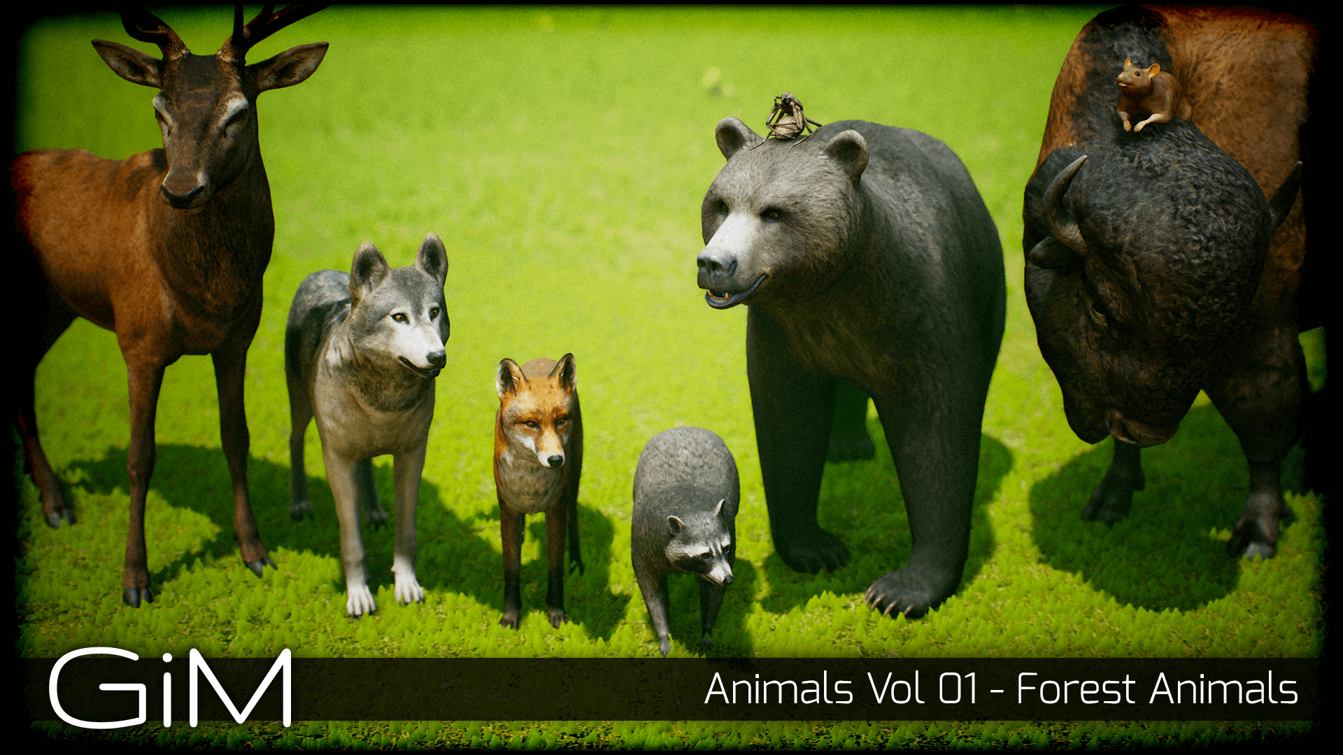 森林野生动物游戏角色合集570个动画 虚幻4 ue4 Animals Vol 01