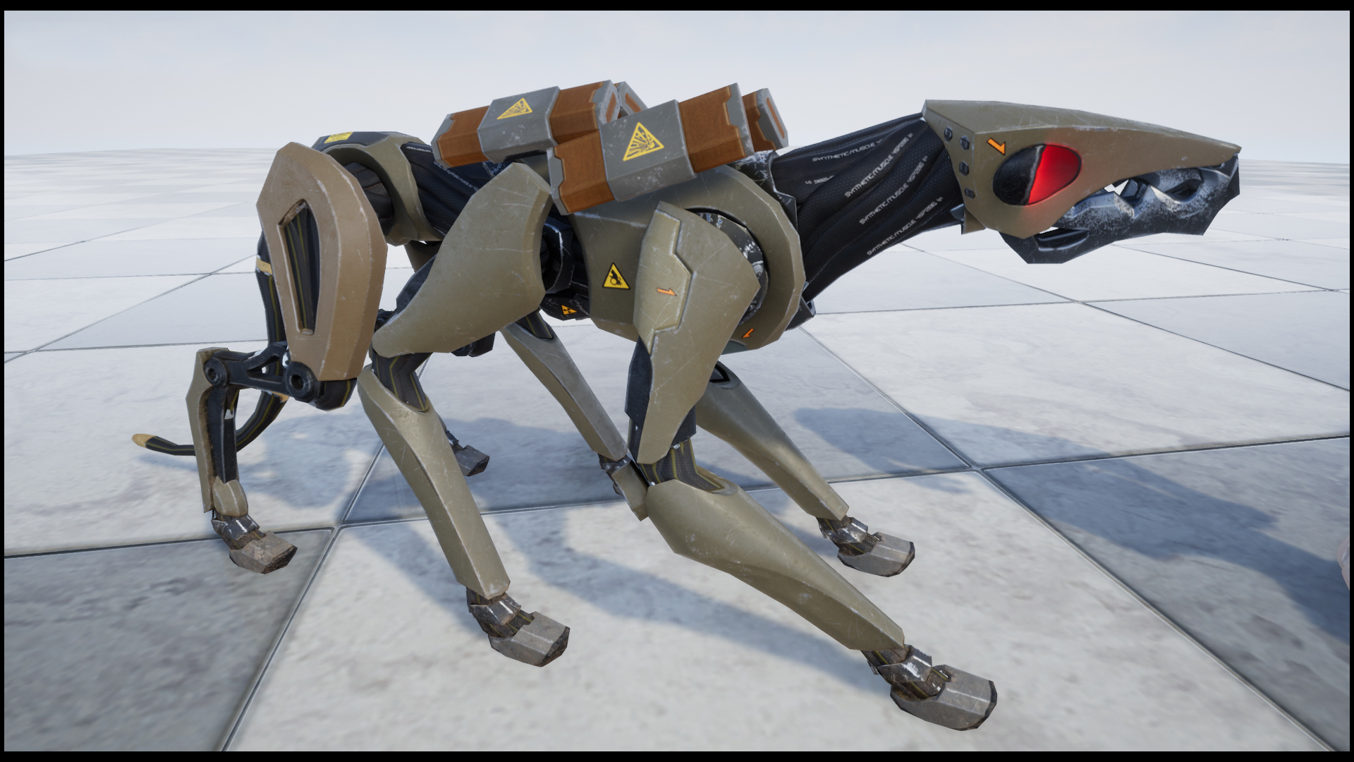 赛博改造仿生战斗机械犬机器人角色含动画 虚幻4 ue4 Cyberhound插图3