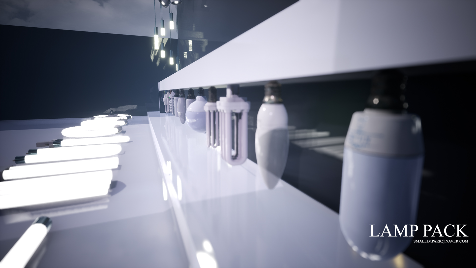 Bulb&Lamp Light Pack 虚幻4 UE4 灯具 灯泡 灯管 合集包 素材包插图3