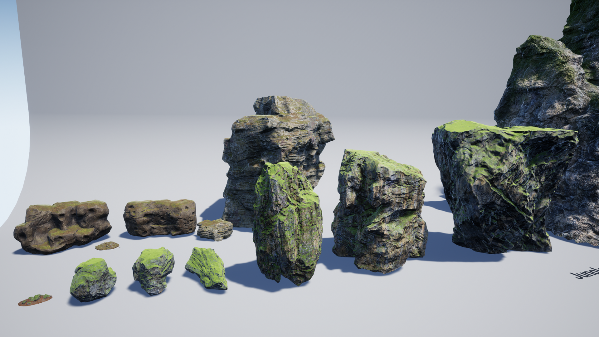 89个青苔覆雪岩石模型合集 虚幻4 ue4 Sharur’s Ultimate Rocks插图1