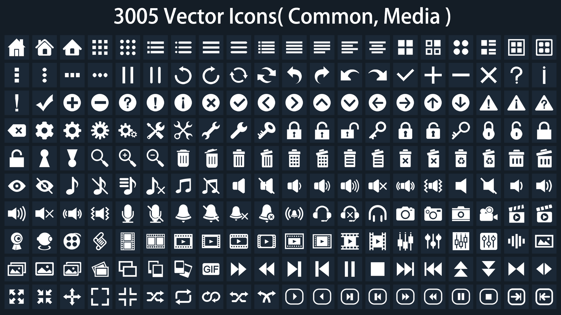 Clean Flat GUI Elements 虚幻4 UE4 整洁 干净的 3000个图标UI插图1