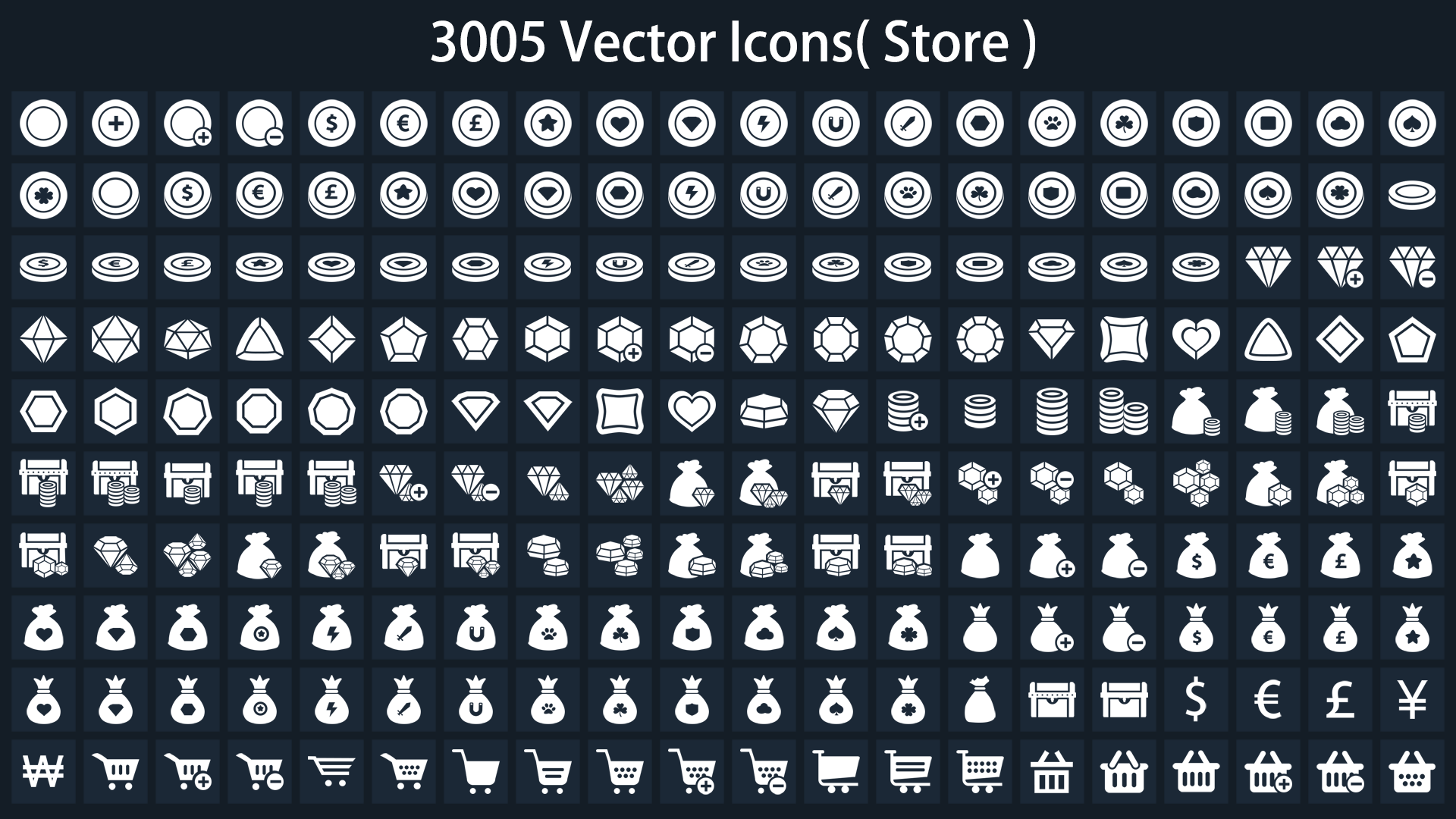 Clean Flat GUI Elements 虚幻4 UE4 整洁 干净的 3000个图标UI插图2