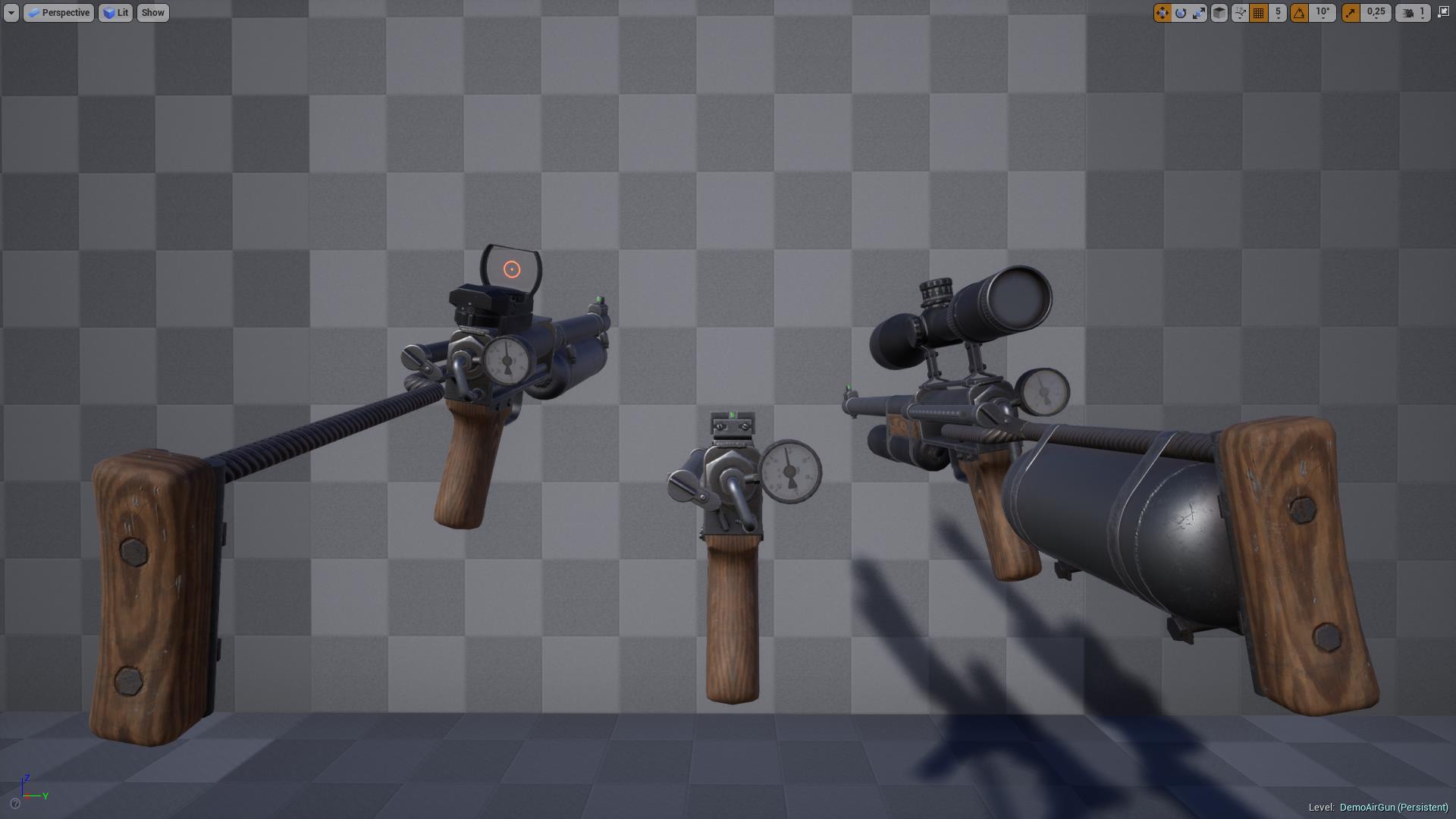 Air Gun 虚幻4 UE4 气罐 射击 武器 素材包插图3