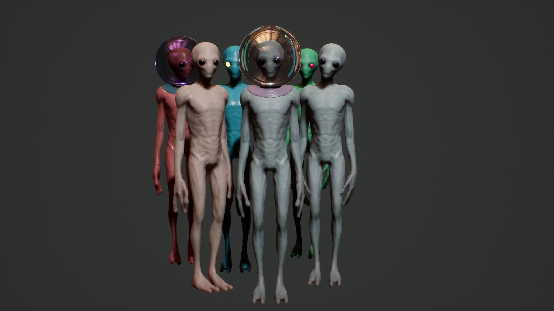 外星人 生物 灰白 肤色 角色 重定向 虚幻4 UE4 Alien Gray