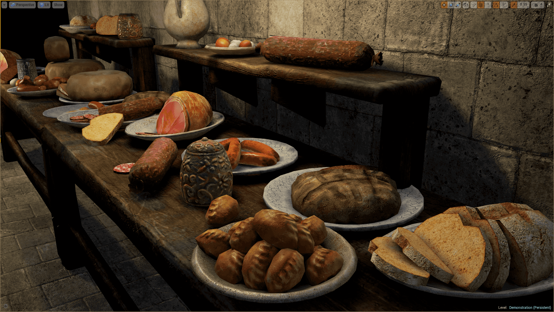 Good Food 虚幻4 UE4 中世纪 食物 餐具 素材包插图3