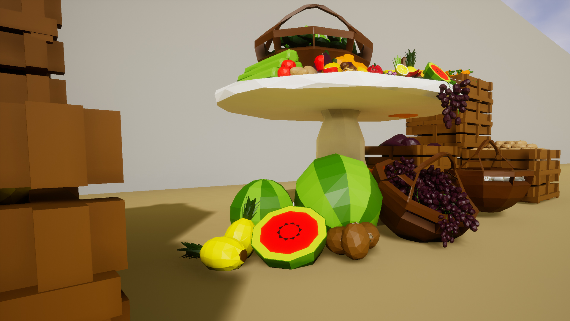 Low Poly Fruits and Vegetables 虚幻4 UE4 卡通 水果 蔬菜 素材插图2