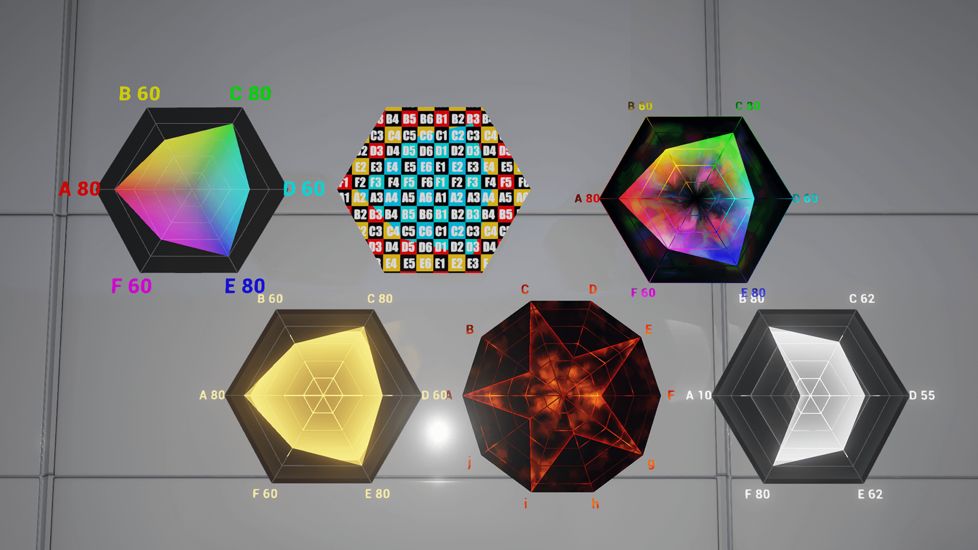 Radar Chart 虚幻4 UE4 雷达 状态 显示 UI 素材包插图1