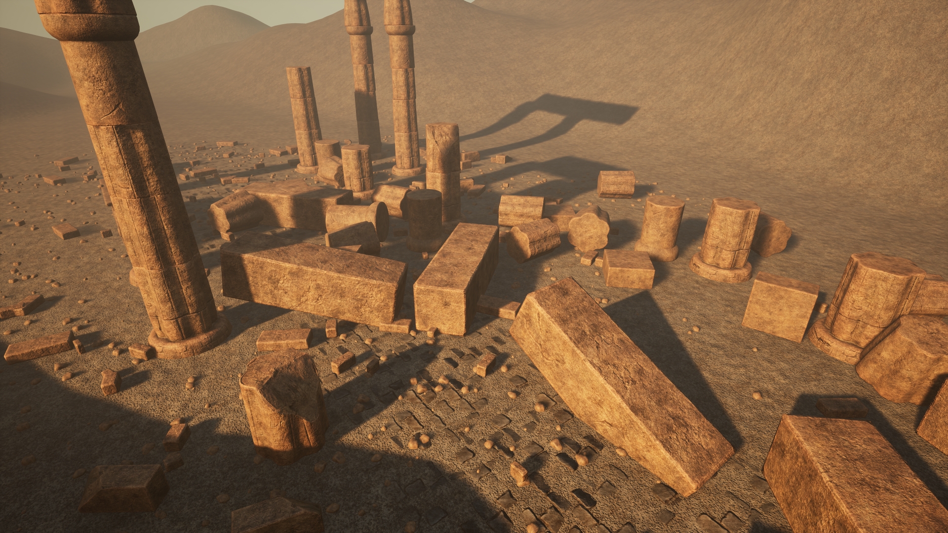 Desert Ruins 虚幻4 UE4 沙漠 遗迹 石柱 模型 素材包插图1