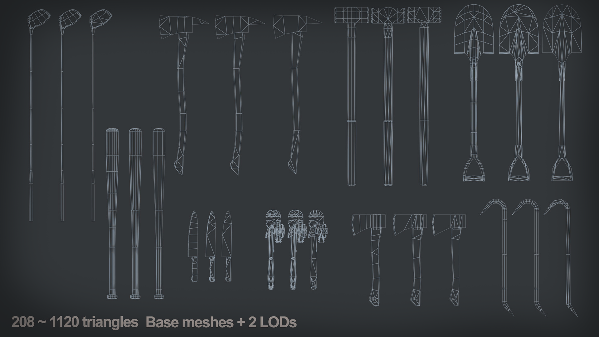 Zombie Melee Weapons 虚幻4 UE4 丧尸 沾血 生化 恐怖 武器 素材插图3