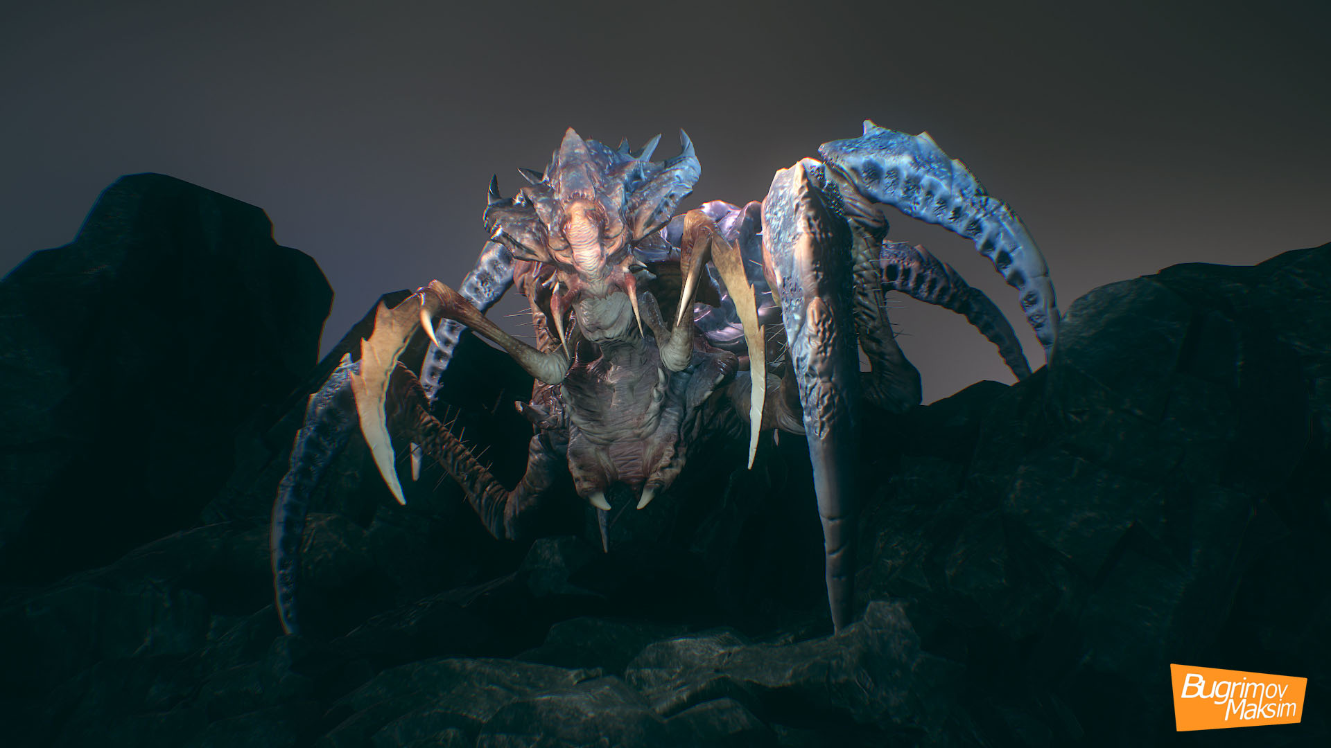 外星 蜘蛛 角色 动画 怪物 怪兽 虚幻4 UE4 Arachnid Boss