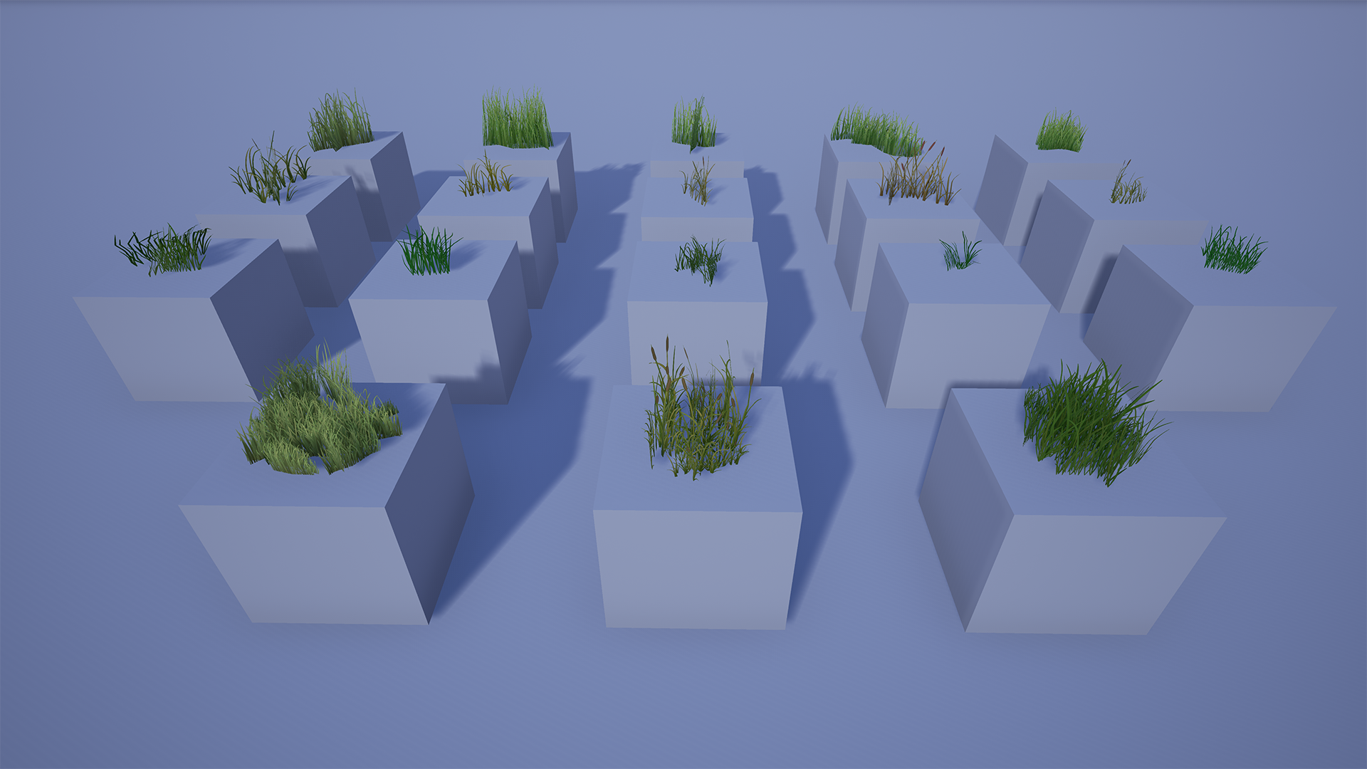 草丛 高品质 风 动画 道具 虚幻4 UE4 Realistic Grass 1