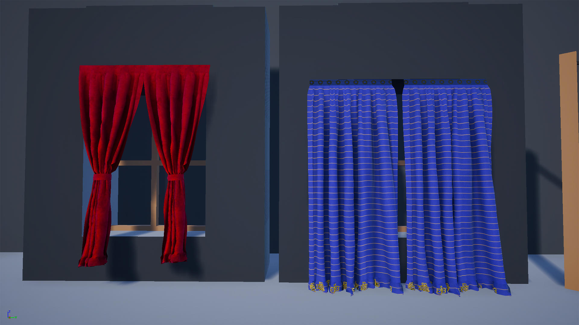 窗帘 布料 风吹 动画 虚幻4 UE4 Cloth Vertex Animation Pack插图1