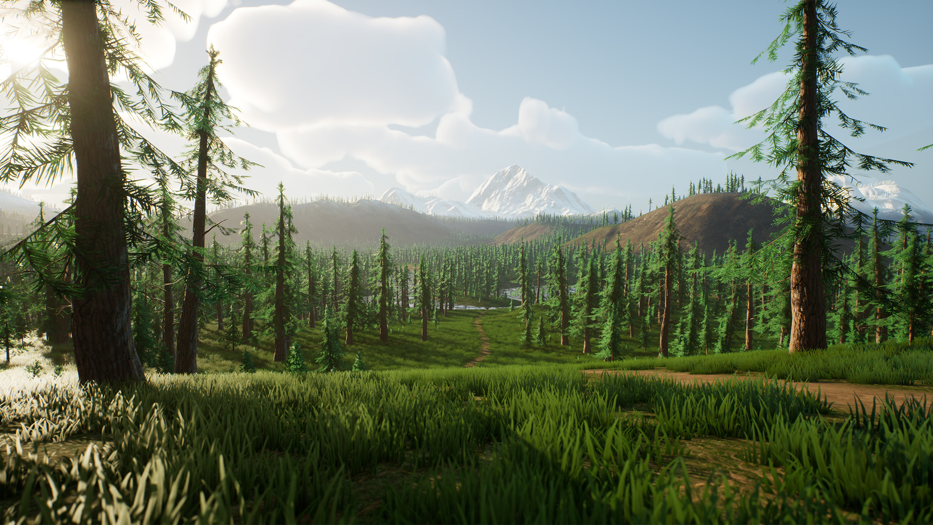 程序化松树覆雪风力模拟模型 虚幻4 ue4 Stylized Trees Pack 2