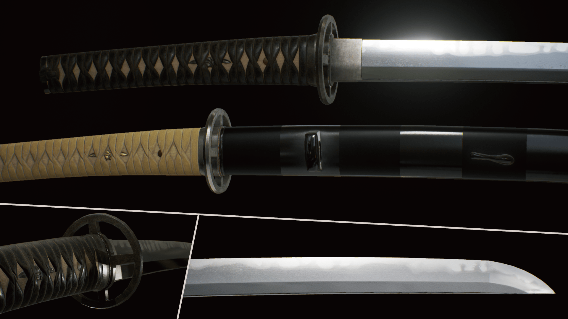 Katana 虚幻4 UE4 日本 武士刀 长刀 武士道 武器 模型 素材包插图2