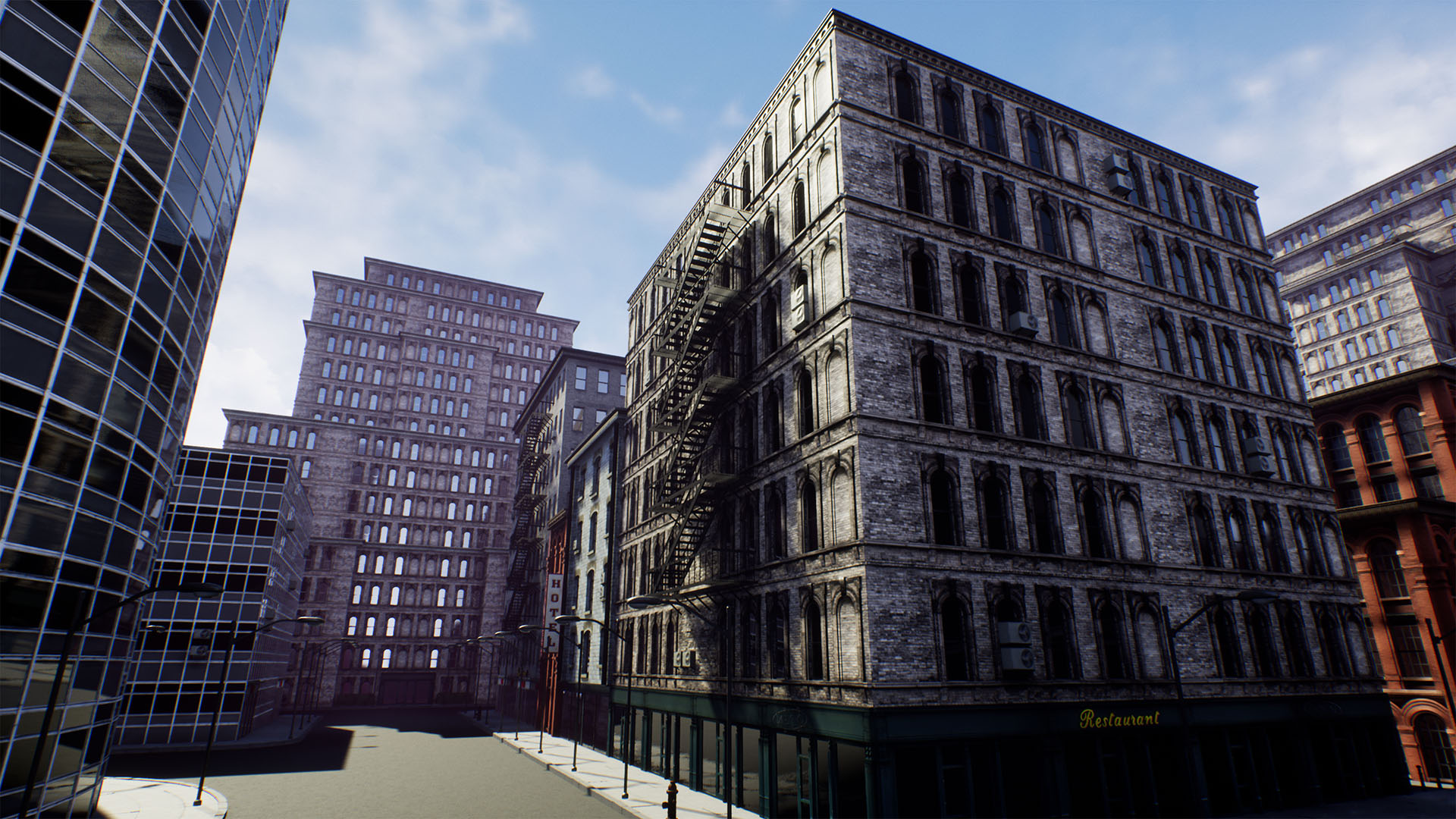 Facades 虚幻4 UE4 背景 建筑群 大厦 居民楼 素材包插图2