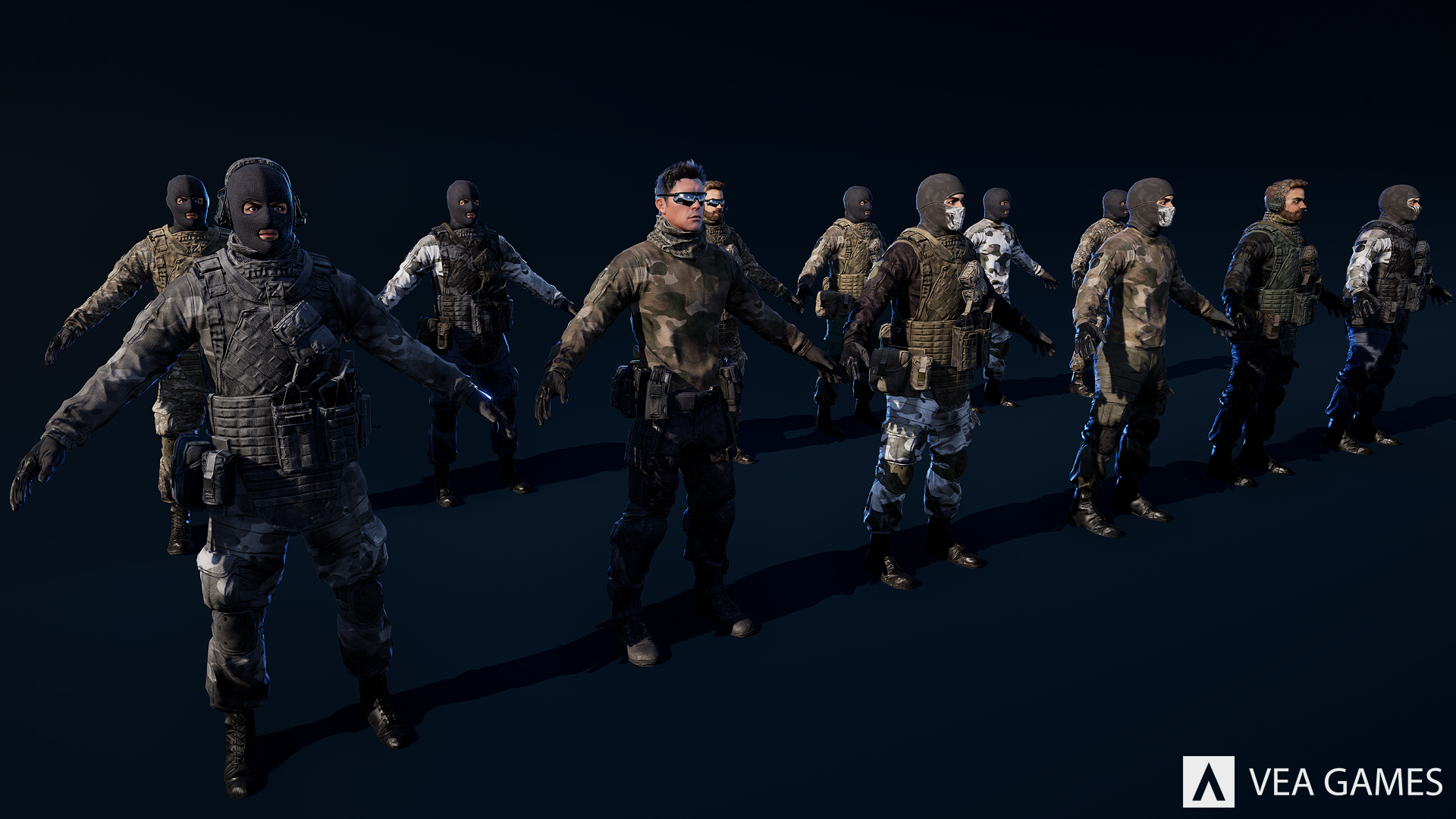 土匪恐怖分子自定义角色 虚幻4 ue4 CharGen Enemy Soldiers Pack插图2