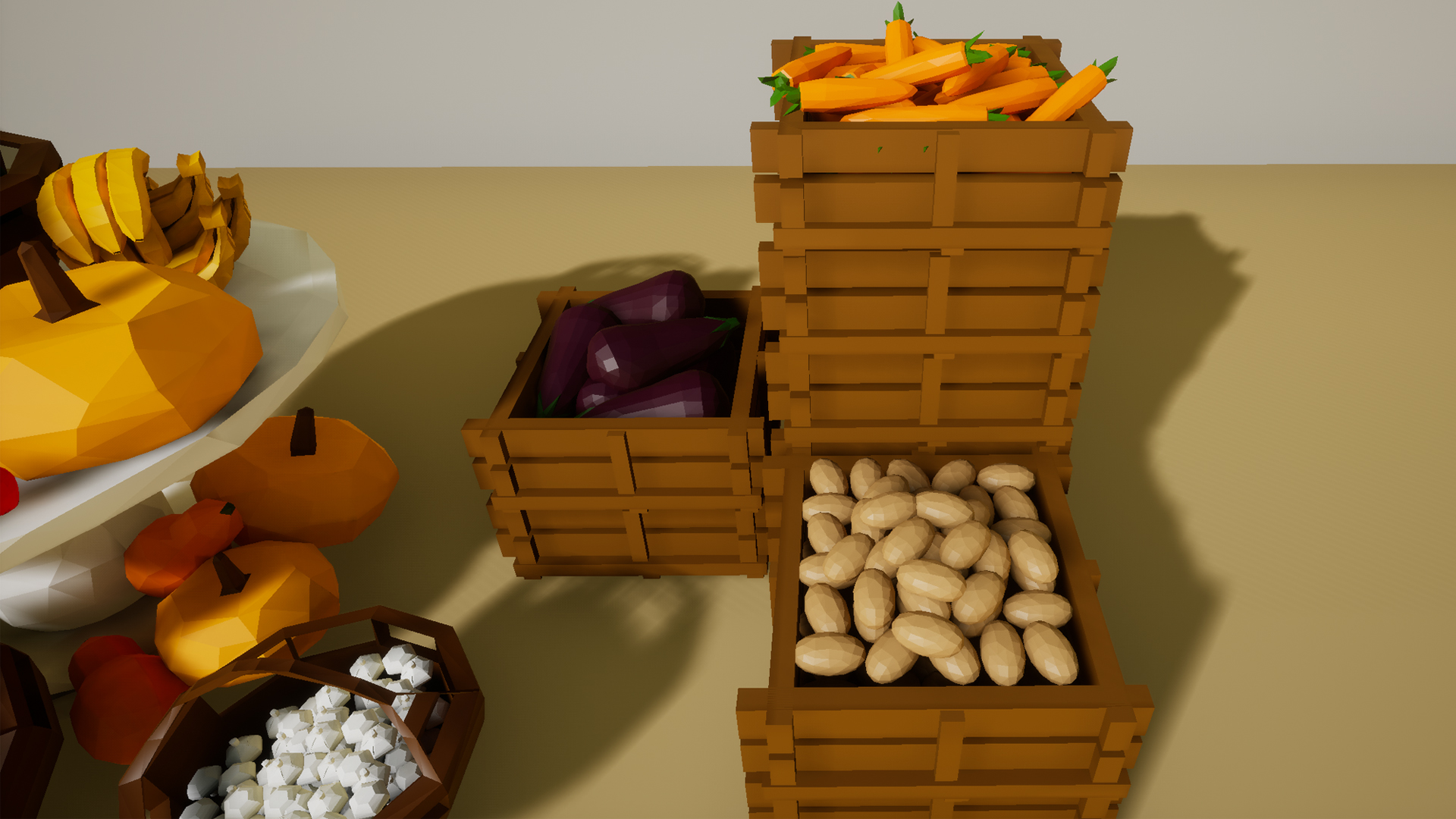 Low Poly Fruits and Vegetables 虚幻4 UE4 卡通 水果 蔬菜 素材插图1