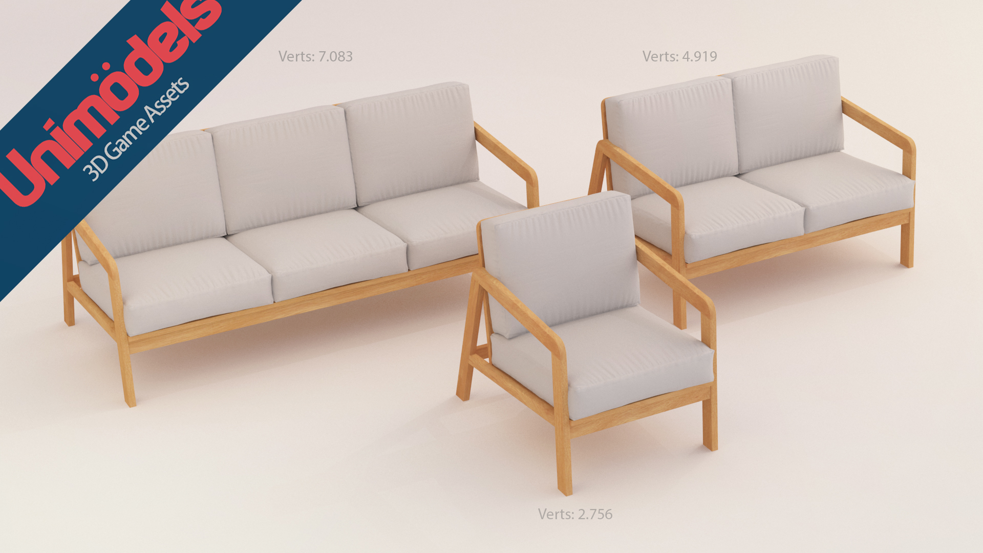 Sofas and Pillows Vol 3 虚幻4 UE4 写实 沙发 椅子 素材包