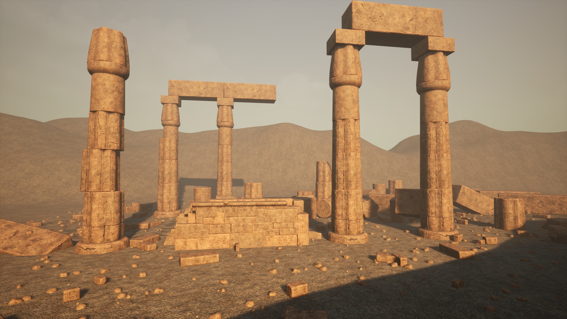 Desert Ruins 虚幻4 UE4 沙漠 遗迹 石柱 模型 素材包插图2