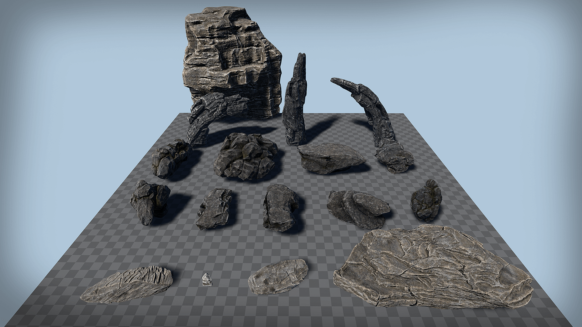 Sculpted Rock Pack 虚幻4 UE4 风蚀 石头 素材包插图1